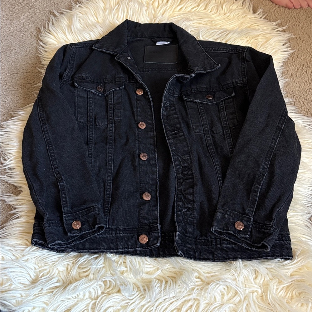 Zara kids denim black jacket
